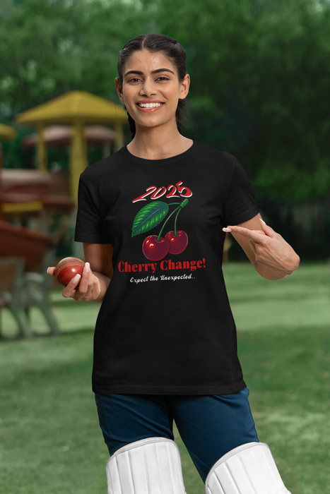 '2025 Cherry Change?! Expect The Unexpected!' Unisex Heavy Cotton Tee.