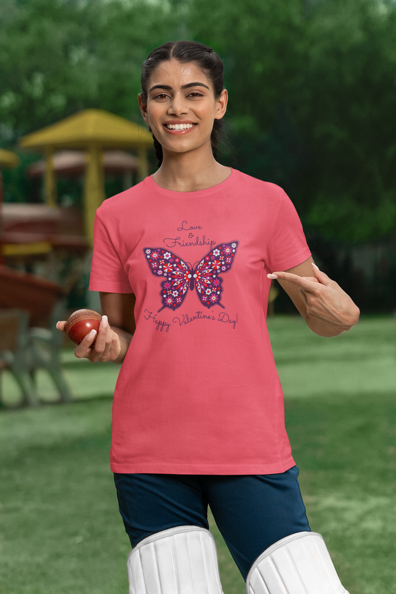 'Love & Friendship - Happy Valentine's Day!' Unisex Softstyle T-Shirt.