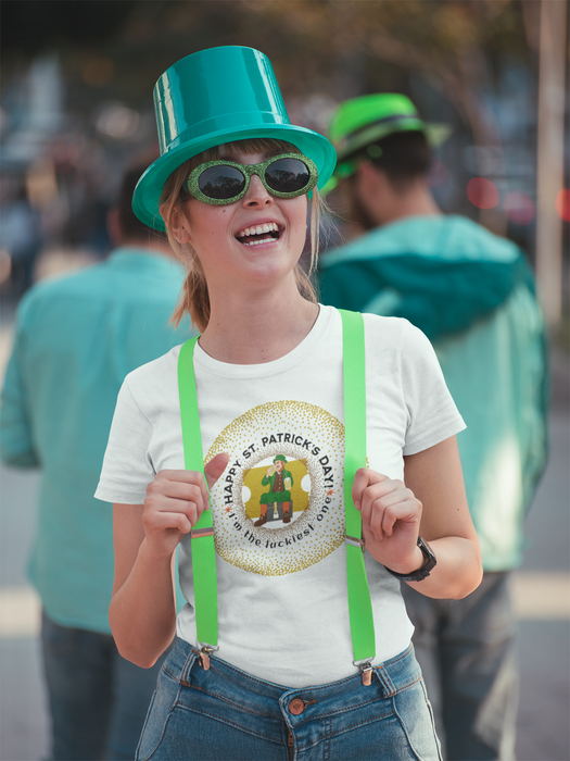 'Happy St. Patrick's Day!  *I'm The Luckiest One*  Unisex  Cotton Tee.