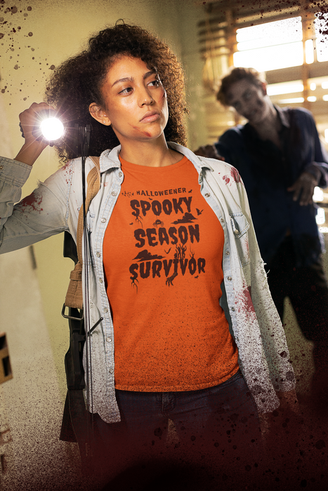 "Spooky Season Survivor' Unisex Softstyle T-Shirt.
