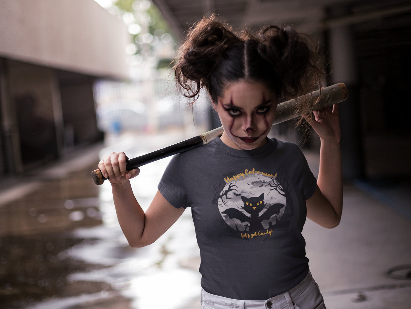 'Happy Cat-o-ween! Let's get Candy! Unisex Softstyle T-Shirt