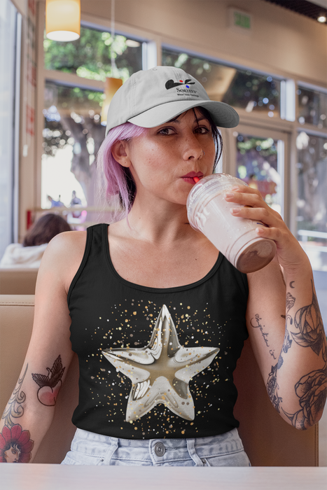 'Christmas Star Image' Unisex Jersey Tank.