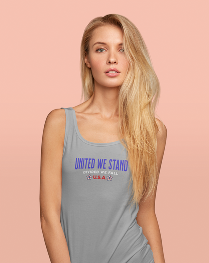 'United We Stand, Divide We Fall -U.S.A.-' Unisex Jersey Tank.