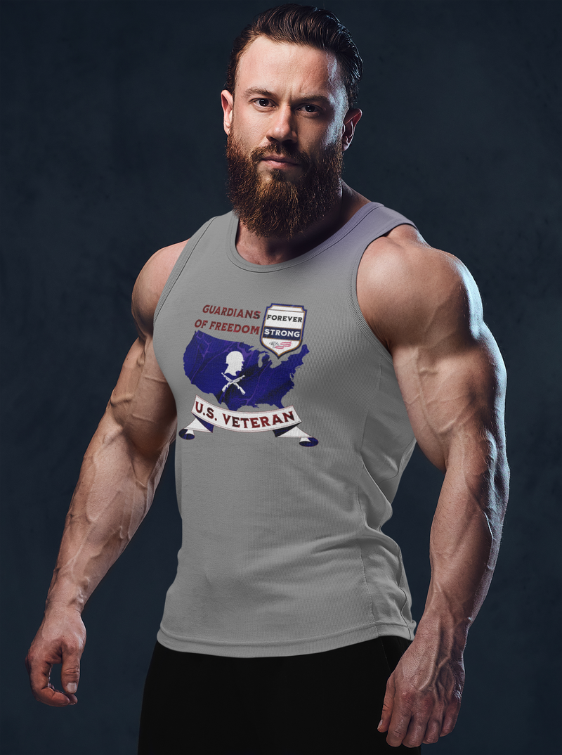 'Guardians Of Freedom, U.S. Veteran -Forever Strong-' Unisex Jersey Tank.