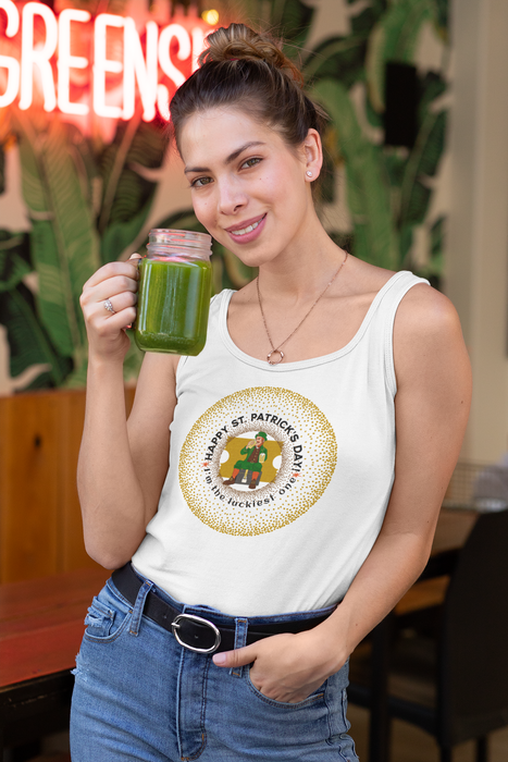 'Happy St. Patrick Day! I'm The Luckiest One!' Unisex Jersey Tank.