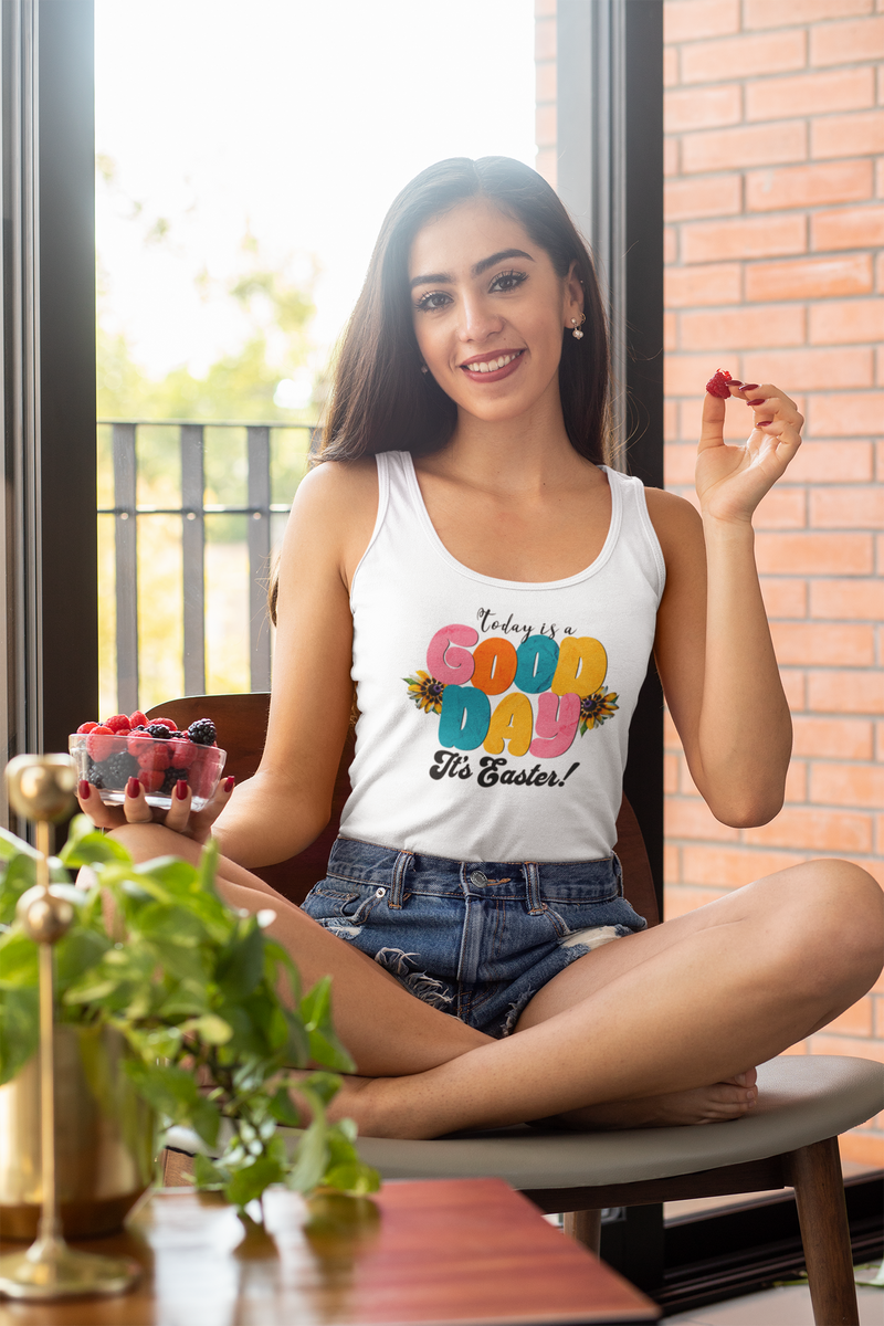 Easter Vibes Unisex Jersey Tank - 'Today is a GOOD DAY, It's Easter!'