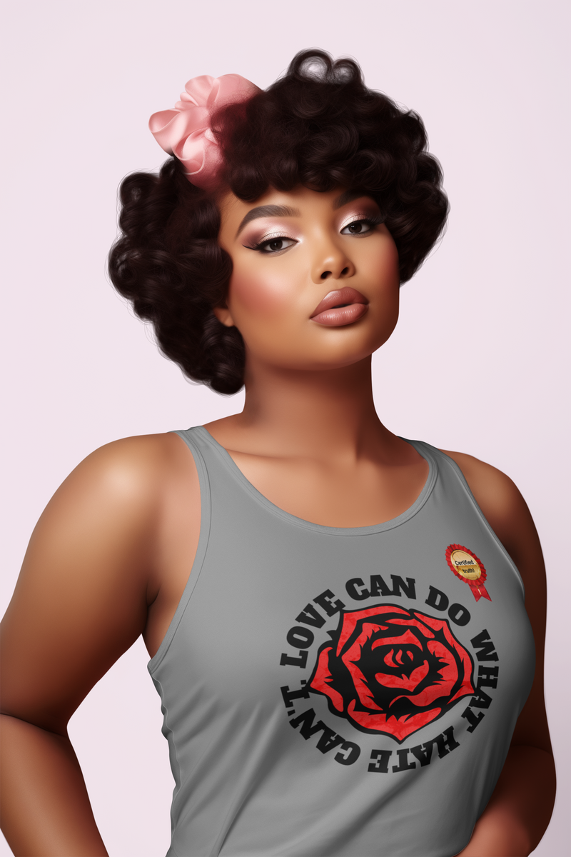 'Love Can Do What Hate Can't' Women's Jersey Tank Top.