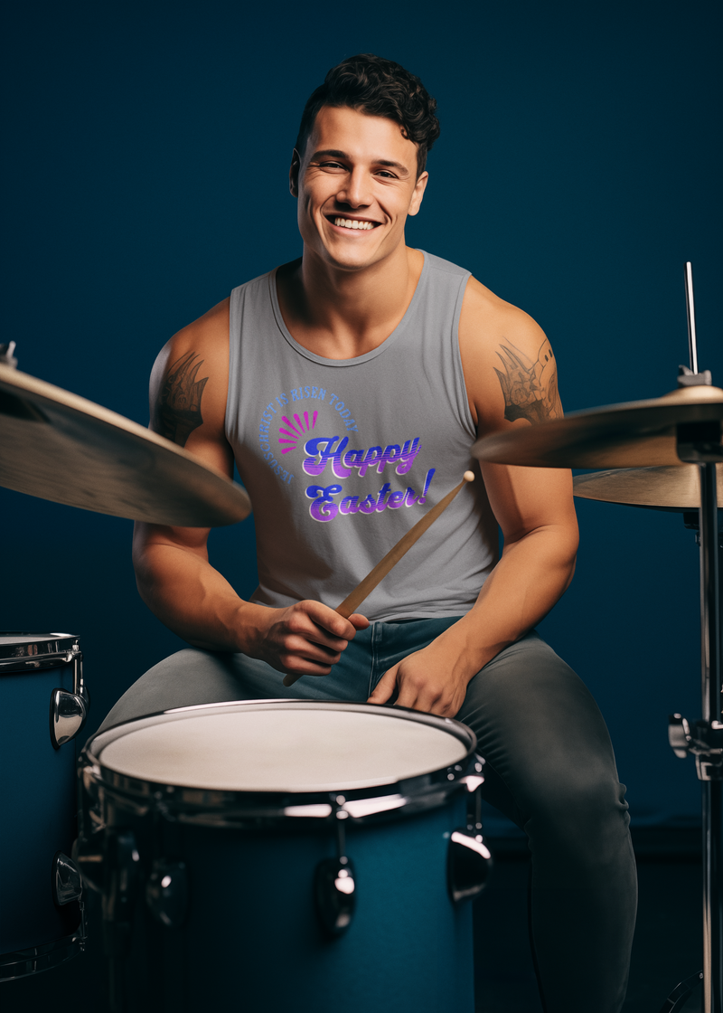 'JesusChrist is risen today...Happy Easter!' Unisex Jersey Tank.