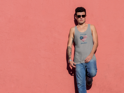 'Proud To Be...American! Unisex Jersey Tank.