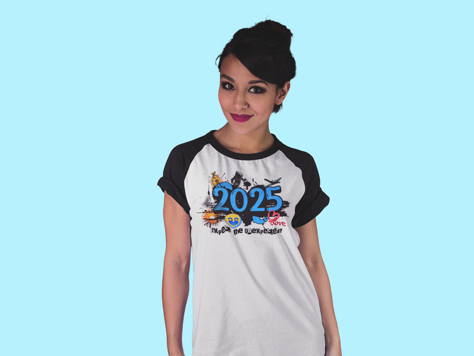 '2025 Expect The Unexpected' Unisex 3\4 Sleeve Baseball Tee.