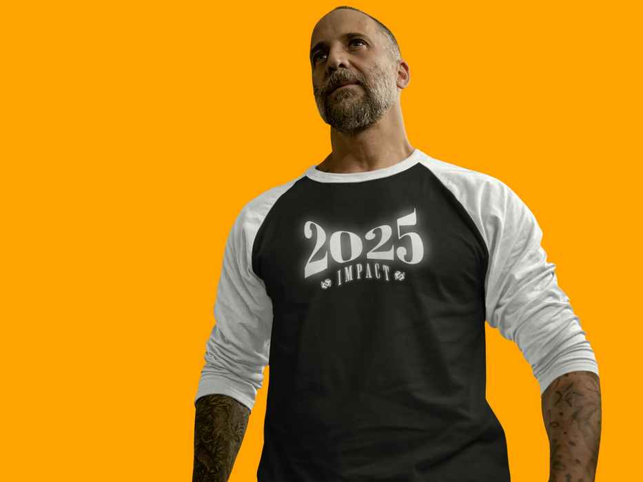 '2025 Impact' Unisex 3\4 Sleeve Baseball Tee.