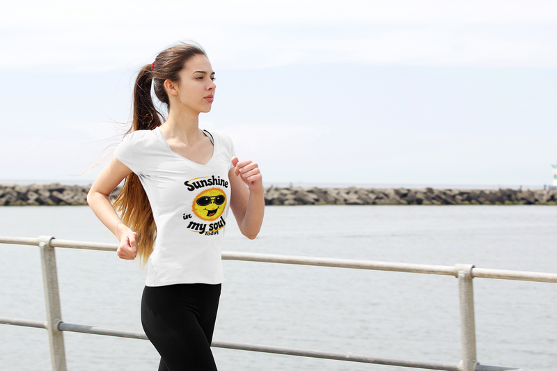 'Sunshine in my Soul Today' Unisex Jersey Short Sleeve V-Neck Tee.