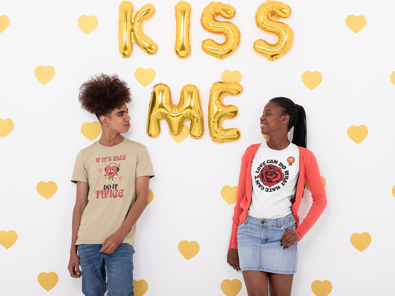 'Love Can Do What Hate Can't Unisex Heavy Cotton Tee.